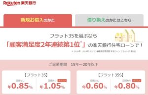 楽天銀行住宅ローン「フラット35」