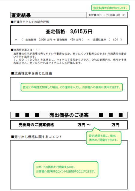 査定結果(公益財団法人不動産流通推進センター)