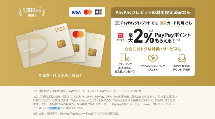 PayPayゴールドカードのイメージ