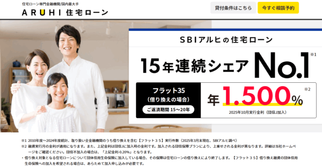 ARUHI住宅ローン「フラット35」