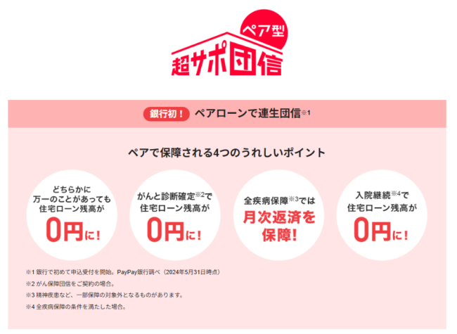 PayPay銀行住宅ローン ペア型超サポ団信