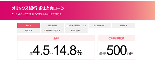 オリックス銀行おまとめローン