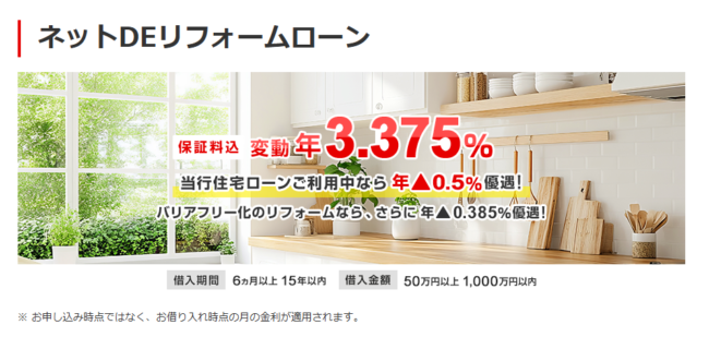ネットDEリフォームローン
