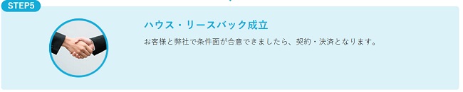 ハウスドゥ「ハウスリースバック」の利用の流れ【Step5】ハウス・リースバック成立