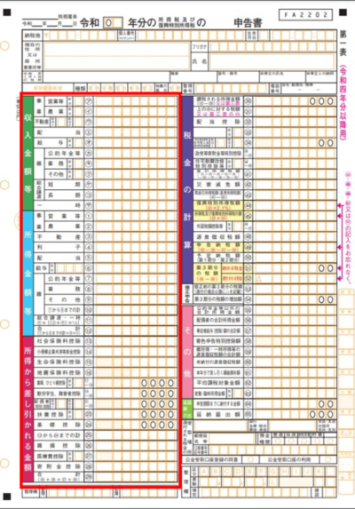 不動産売却時の確定申告の流れ【Step3】申告書B第一表の左半分を記入