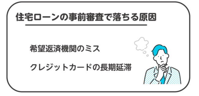 住宅ローンの事前審査で落ちる・通らない原因【図解】