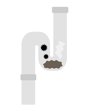 古い家の下水のS字管【イラスト】
