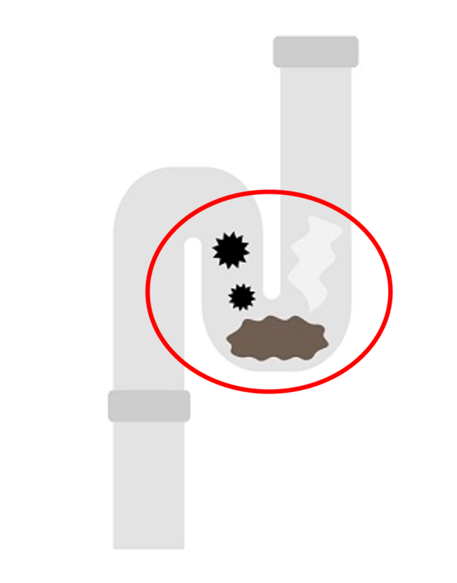 古い家の下水のS字管【イラスト】