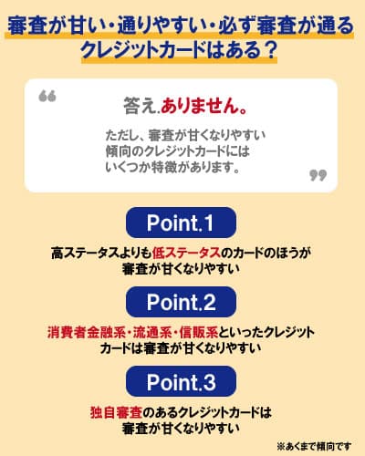 審査が甘い・通りやすい・必ず審査が通るクレジットカードはある？【簡単に作れる？審査がゆるゆる？】