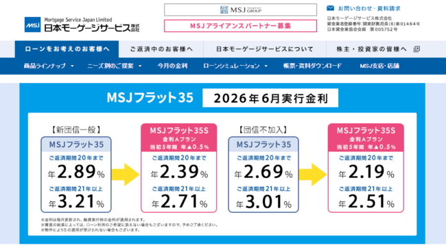 日本モーゲージサービス「MSJフラット35」