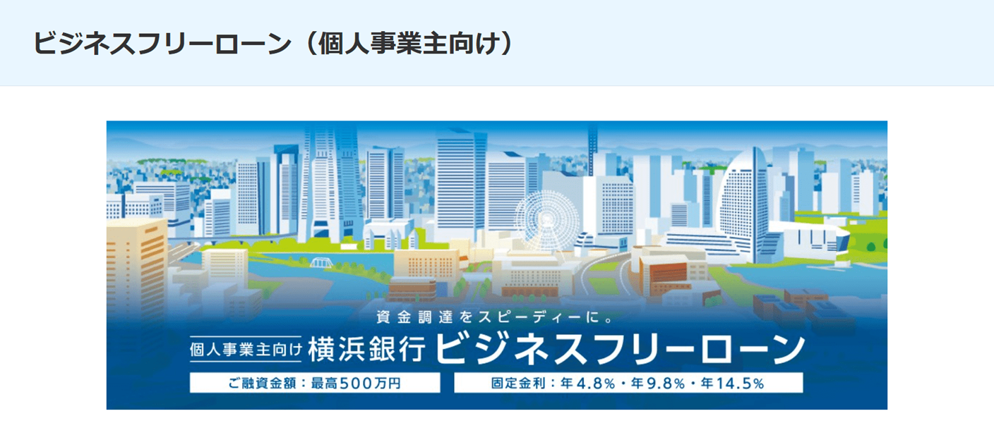 横浜銀行 ビジネスフリーローン