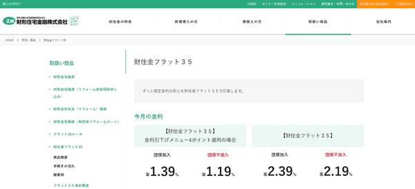 財形住宅金融住宅ローン「財住金フラット35」