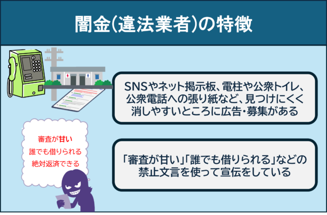 闇金(違法業者)の特徴