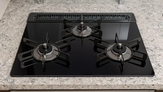 3口ガラストップコンロ