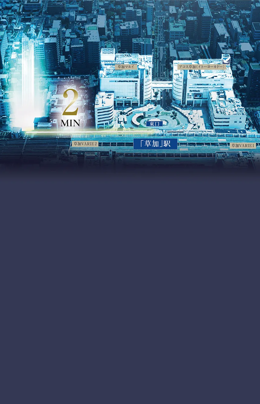 草加駅周辺航空写真