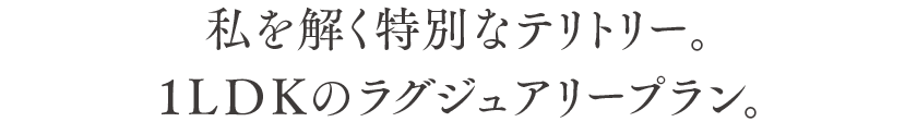 私を解く特別なテリトリー。1LDKのラグジュアリープラン。