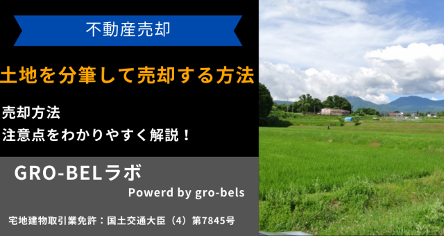 土地を分筆して売却する方法