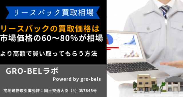 リースバックの買取価格の相場は市場価格の60～80％！価格の仕組みや